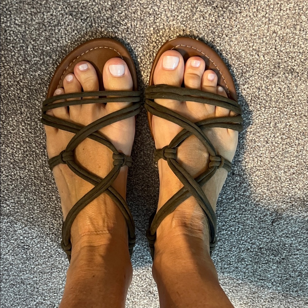 Rocket Dog Dark Green Strappy Sandals